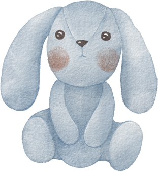 Baby Watercolor Vintage Plush Bunny Toy